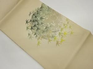 作家物　塩瀬金彩手描き笹模様名古屋帯